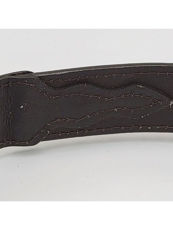 Vtg Western/Cowgirl Brown Leather Belt with Horse-Themed Metal Buckle Adjustable main image 12